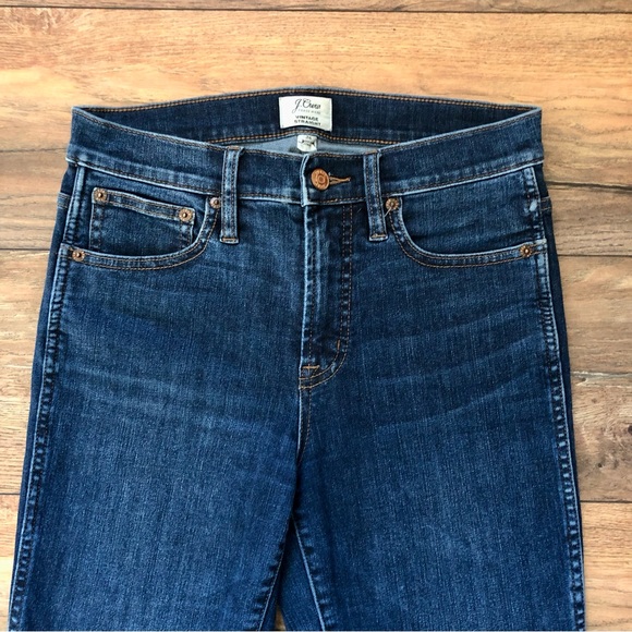 J.Crew Raw Cuff Jeans 26 EUC Vintage Style Straight Blue Denim - Picture 3 of 9
